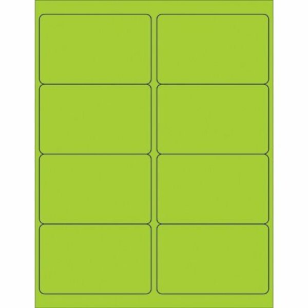 Bsc Preferred 4 x 2-1/2'' Fluorescent Green Rectangle Laser Labels, 800PK S-5048G